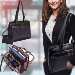 Wenger SwissGear Rhea Black Laptop Business Organizer Tote & Accessory Pouch